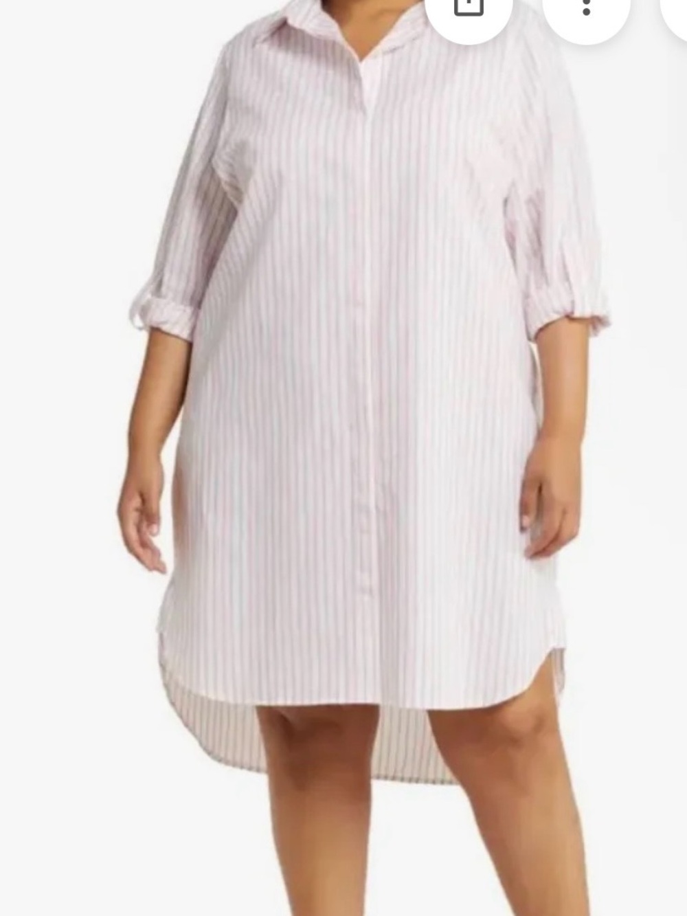 Plus Size Pink Stripe Shirt Dress